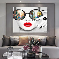 Sunglasses and Red Lips