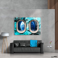 Vliegtuig Raam Blauw